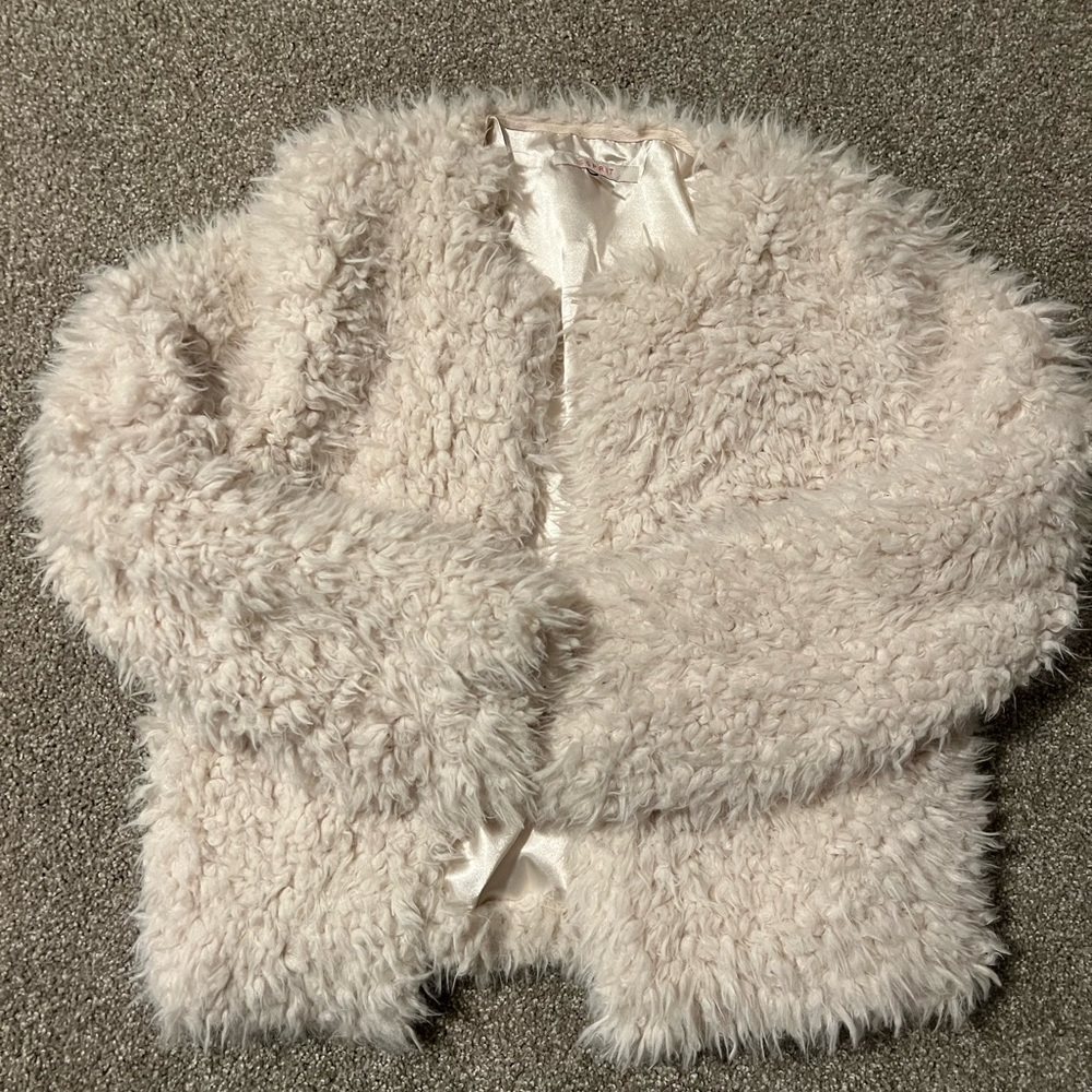 Esprit faux fur jacket girls size Medium (12-14 yrs)
